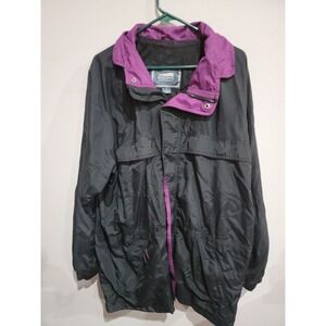 Sierra Sport Soft Shell Windbreaker Jacket Black‎ Purple XL Read Vintage 90s